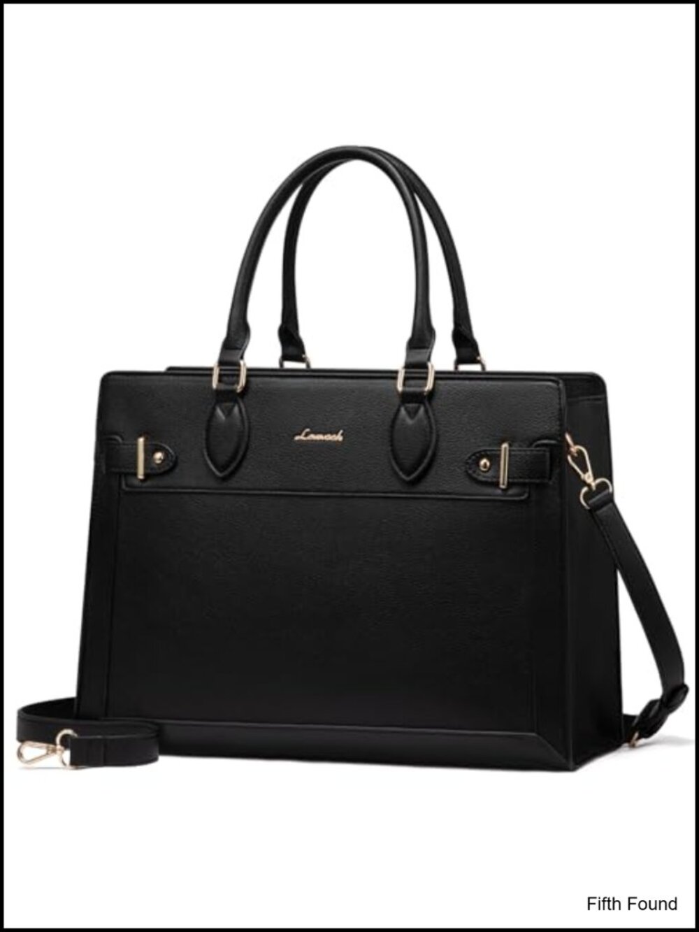 17 Inch PU Leather Laptop Tote Shoulder Bag Water-Resistant Work